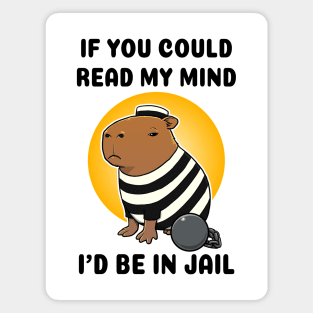 If you could read my mind I'd be in jail Capybara Prisioner Magnet